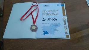 Priznanje ženski kegljaški ekipi
